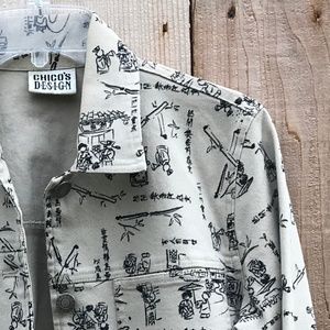 Unique Patterned Denim Jacket by Chico's Design